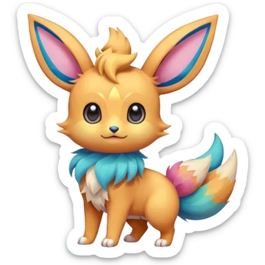 Colorful Kawaii Eeveelution-Cute-Pokémon-fusion full body sticker