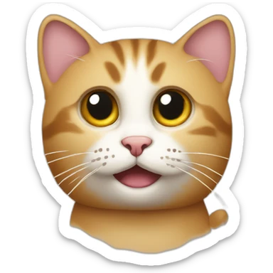 cat, confused face with question mark sticker