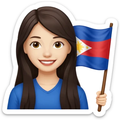 white girl pinoy flag sticker