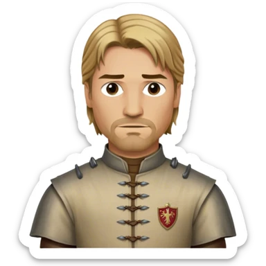 Jaime Lannister from game of thrones, cloth shirt, middle part hair sticker