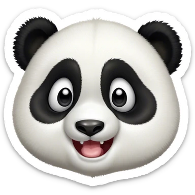 Cinematic Comical Baby Panda Portrait Emoji, Head tilted dramatically with an exaggeratedly amused expression, featuring a quirky, fluffy black and white Fur with wide, expressive eyes filled with playful disbelief, Simplified yet hilariously expressive features, highly detailed, glowing with a slightly sassy glow, high shine, dramatic yet playful, stylized with an air of cheeky mischief, bright and endearing, soft glowing outline, capturing the essence of a spirited and over-the-top baby panda, so meme-worthy it feels like it could roll its eyes into internet fame instantly! sticker