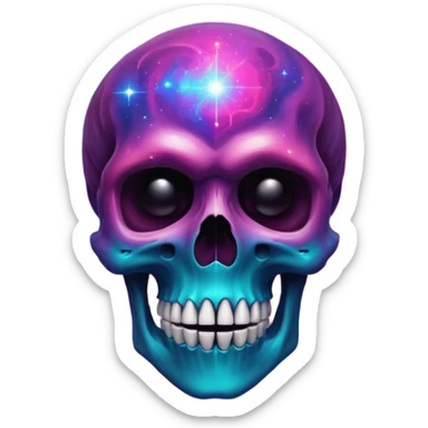 Cosmic galactic skull sticker