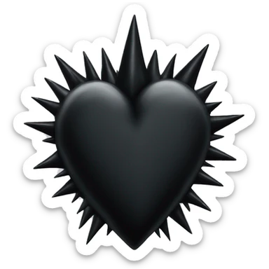 Spikes black heart sticker