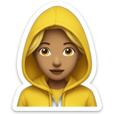 Girl in yellow hoodie sticker