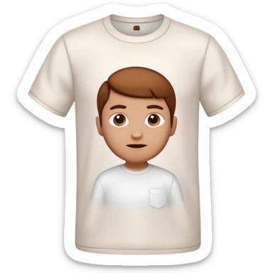 A 3D cartoon white shirt with a brown soil stain in the center, smooth fabric texture, bright lighting, realistic Memoji-style look. sticker
