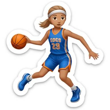 basketball playing girl sticker