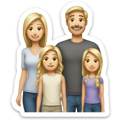 White family mother father daughter son sticker