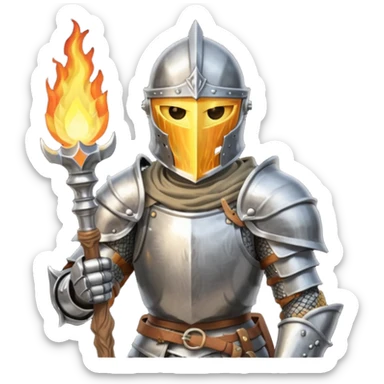 Dark souls holding a torch in hand wearing armor sticker