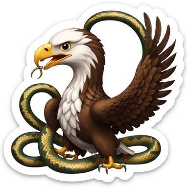 fight between a eagle and snake facing eagle   sticker