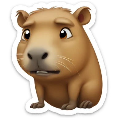 Capybara crying and being sad sticker