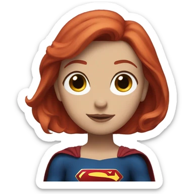 Supergirl with red hair sticker