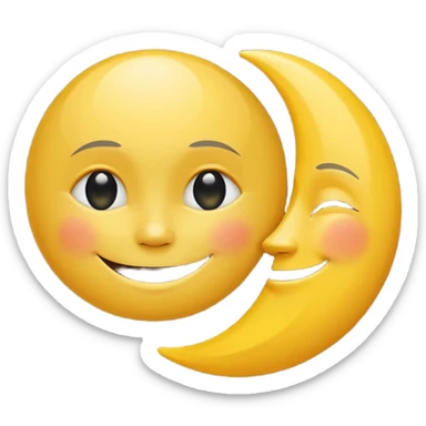 Genarate me a emoji of Drak mode moon and bright mode sun Like we got In our mobile phones sticker