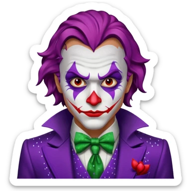 Glitter RED and White Joker Gangster  sticker