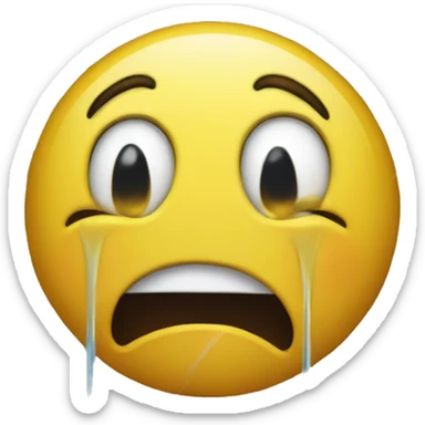 crying screaming emoji in the rain sticker