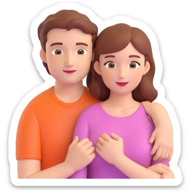 couple posing, close up pose, living room background sticker