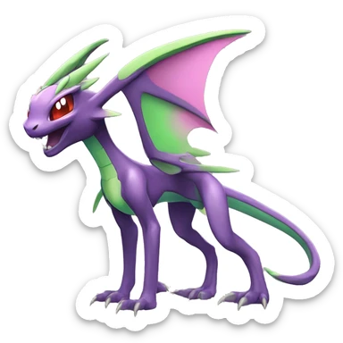 Anthro Cool Edgy Legendary Colorful Shy Shiny Fakemon-Pokémon-Genesect-Flygon-Fantasy-Creature With Full Body Detailed High Quality sticker