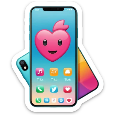 apple style emoji of a smartphone with a TikTok video playing on screen sticker