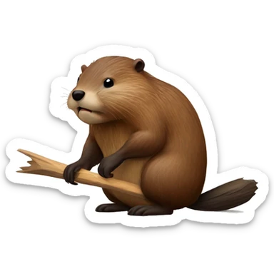 a beaver that just lost a game of wordle sticker