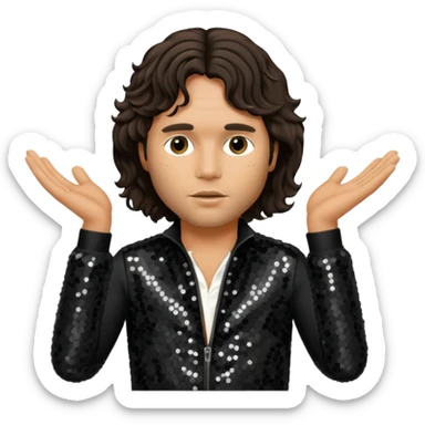 Jim Morrison  with black sequin outfit sticker