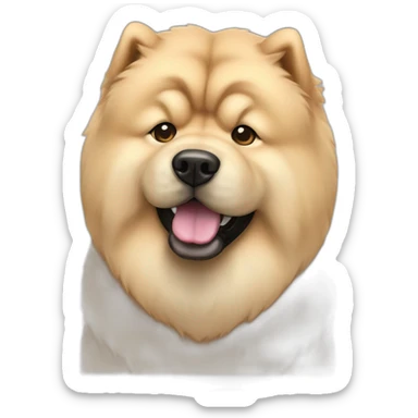Chow chow cream with black tongue sticker