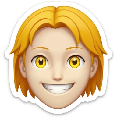 Makima from Chainsaw Man, smiling, yellow eyes sticker