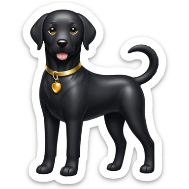 Black lab with shiny metallic fur sticker