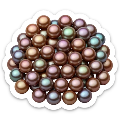 Pile of brown pearls sticker
