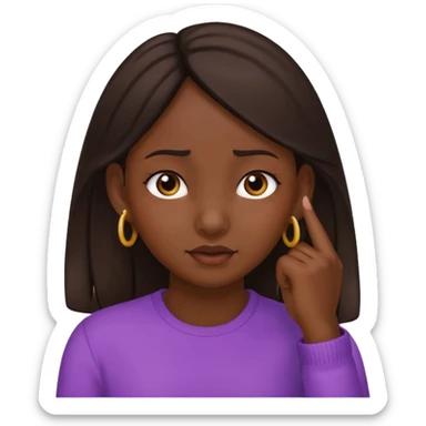 👧🏾👂🏾🤏🏾 pinching ear girl sticker