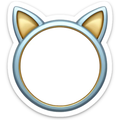 emoji style photo frame with cat ear shape sticker