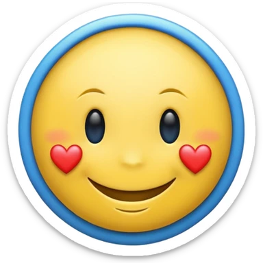 Smiley face with blue heart eyes that says approved sticker