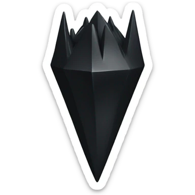 2d singular black spike object sticker