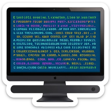 computador com codigo de programação a aparecer no ecra sticker