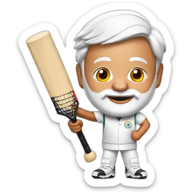Narendra modi with cricket bat sticker