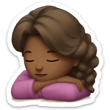 Brown hair girl asleep on her desk sticker