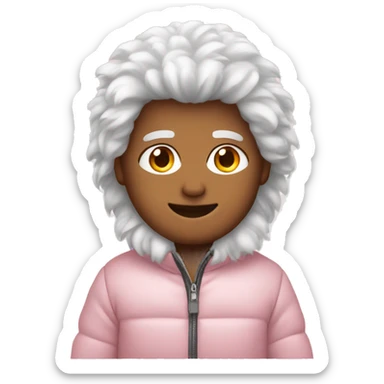 A fluffy light pink jacket sticker