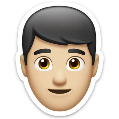 the back of males head black hair white skin purple t shirt sticker