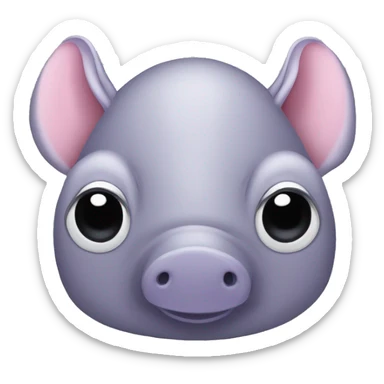 Lavender gray Pig armadillo isopod lobster fanned tail feathered tail pig armadillo darth Vader face sticker