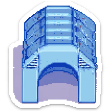 blue paper bridge drawing sticker