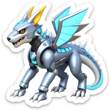  Cool Edgy Shiny Greymon-Trico-Protogen-Weregarurumon full body sticker