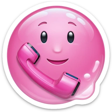 pink phone call caller id bubble sticker