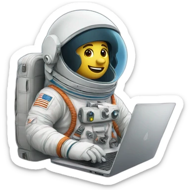 Astronauts with laptop sticker