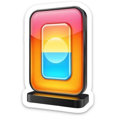 glowing led light, different glowing colors, one big rectangle sign sticker