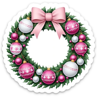 white and pink christmas reef sticker