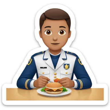 hazme una persona atendiendo en un comedor universitario sticker