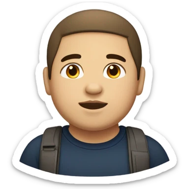 Chubby Hispanic boy with light skin brown straight short hair and brown eyes very tall sticker