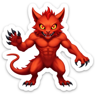 Meowster-Demon-Fakémon-Vernid-Fionbri-hybrid-creature sticker