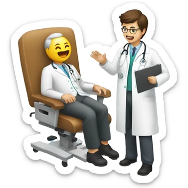 medico atendiendo a un paciente sticker