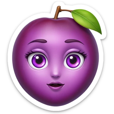 A female plum with eyes that is looking sweetly at you  sticker