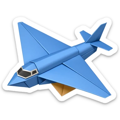 3D render of Paper Airplane made entirely of folded origami paper, sharp creases, cardboard texture, matte finish, visible paper grain, craft aesthetic,  emoji style, isolated on white background --v 6.0 sticker