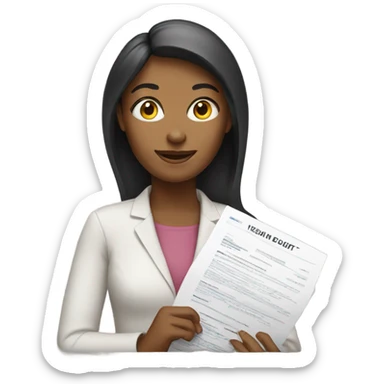 Woman holding a resume sticker